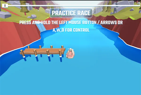 Jetski Race controls for mouse and keyboard steering