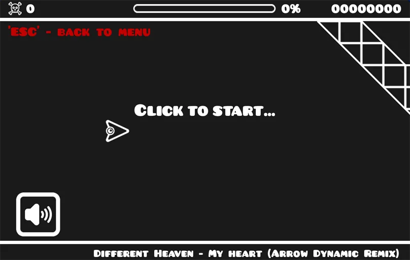 Select character and stage in Geometry Arrow 2