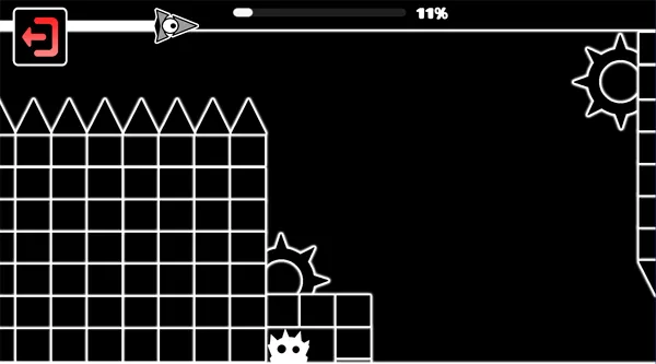Geometry Dash Black Line rhythm in-game arrow run