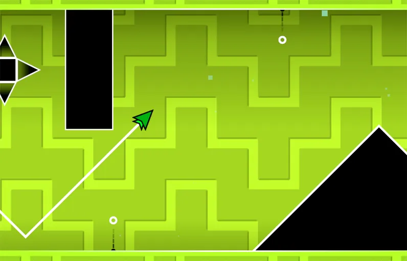 Geometry Dash Dart 2.2 Challenge dart flying through obstacles