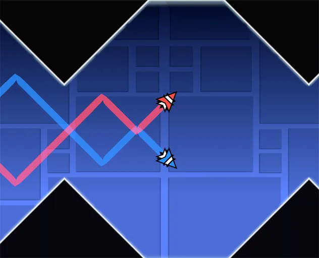 Geometry Dash Double Wave Pro hold release split converge